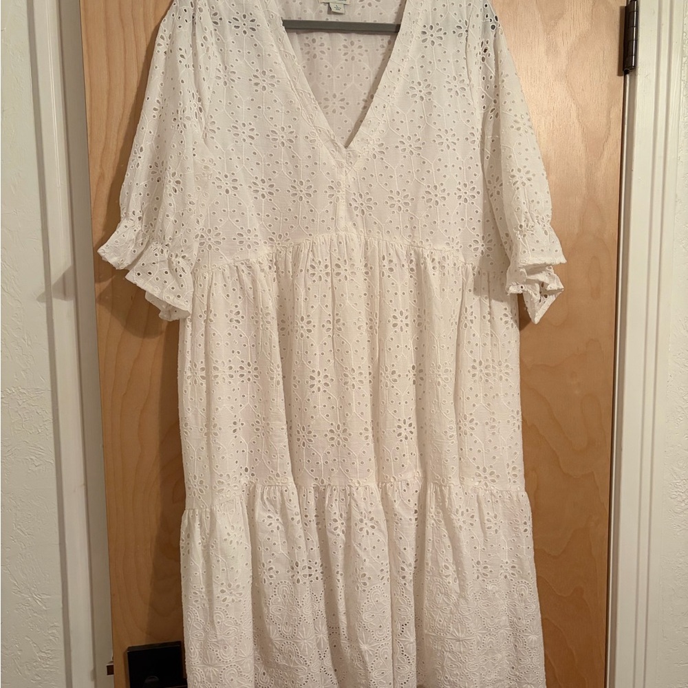 Sundance White Eyelet Midi Dress